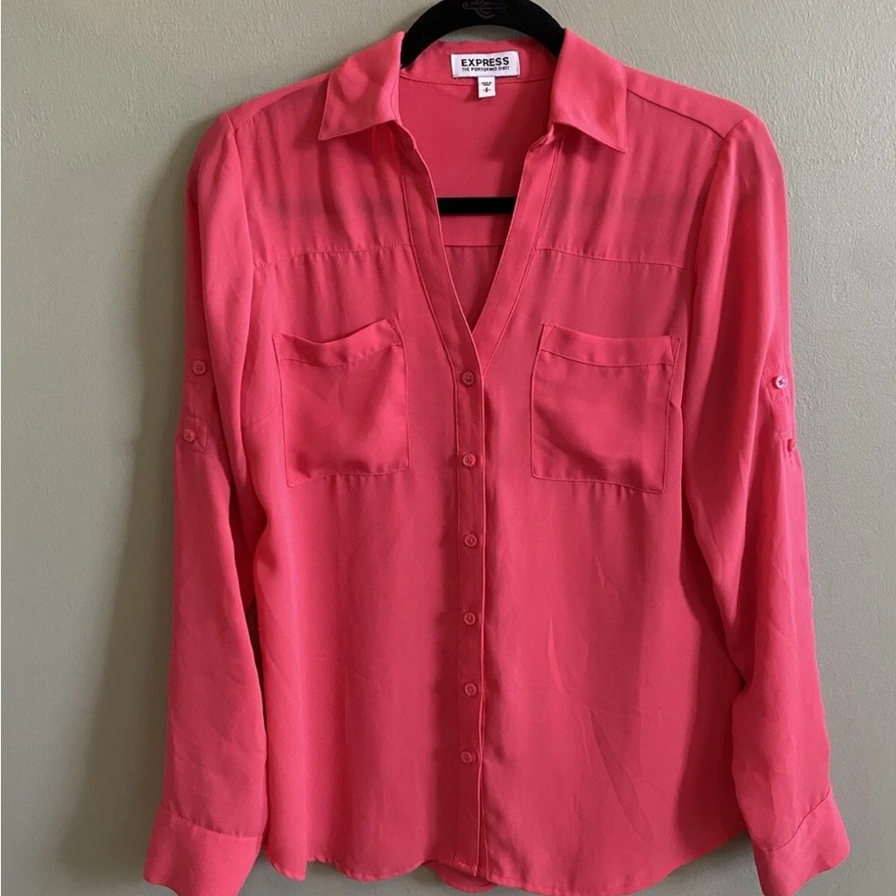 Express v neck portofino hot pink/coral - small
